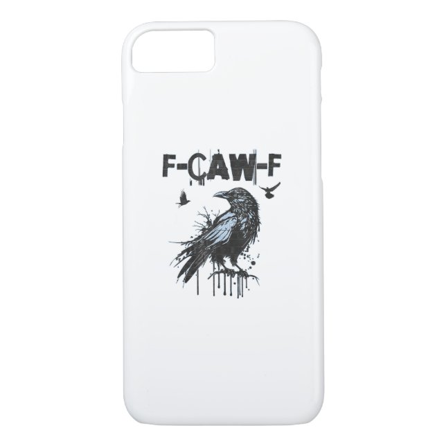 Funny F-Caw-F Crow Grunge Humor Graphic Case-Mate iPhone Skal (Baksida)