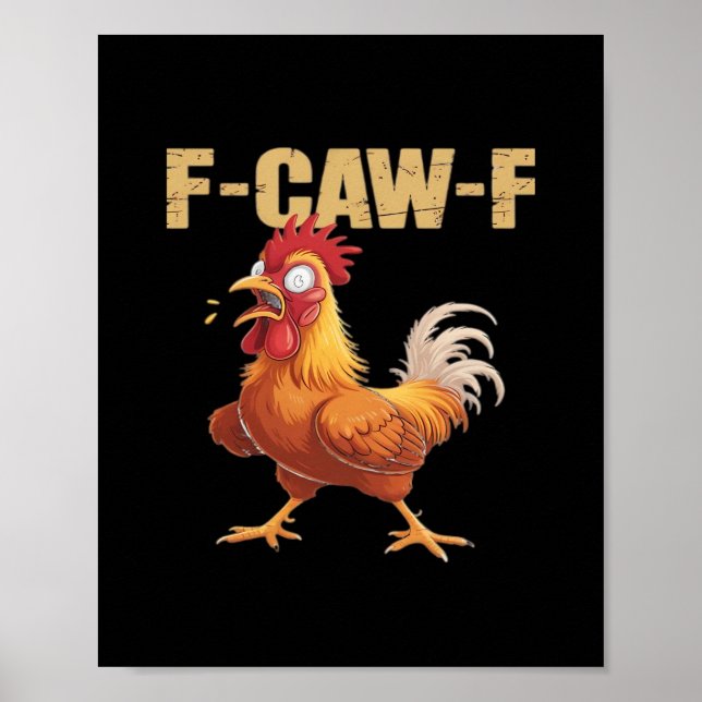 Funny F-Caw-F Crow Humor Gothic Poster (Framsidan)