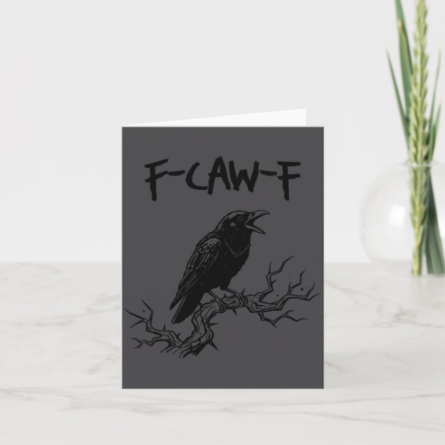 Funny F Caw F Crow Raven Pun  Kort (Framsida)