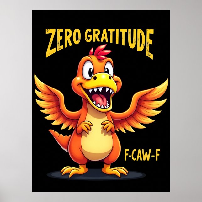 Funny F-Caw-F Dinosaur FCAWF Dinosaur Thanksgiving Poster (Framsidan)