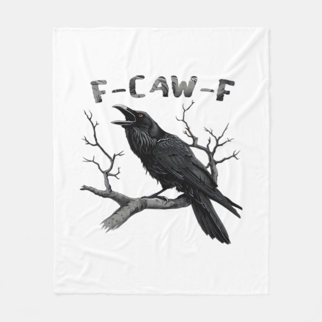 Funny F-Caw-F Gothic Crow Humor Essential Fleecefilt (Framsidan)
