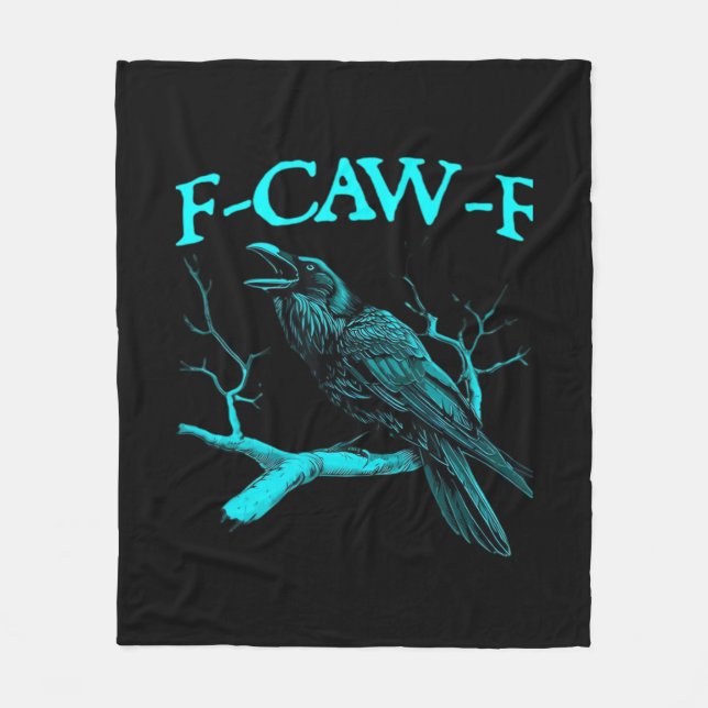 Funny F-Caw-F Humor Crow Gothic Fleecefilt (Framsidan)