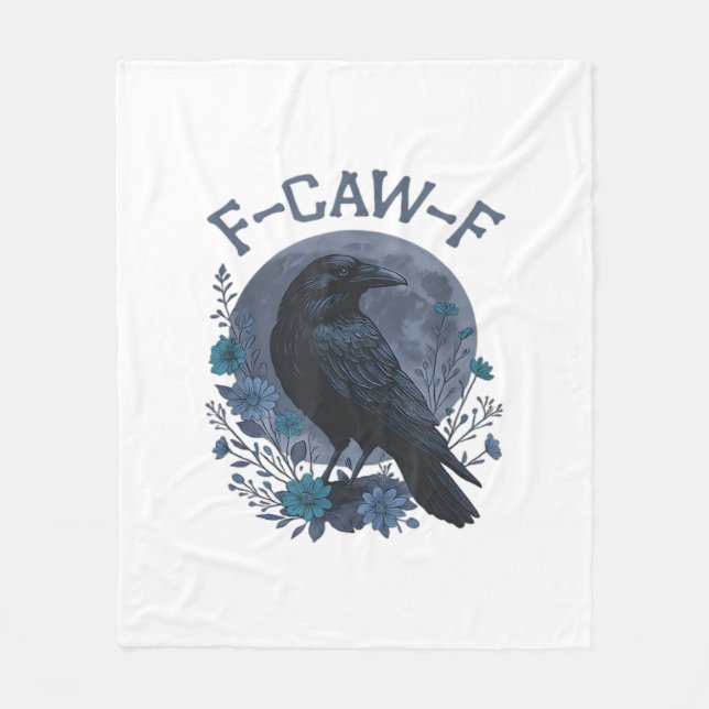 Funny F-Caw-F Raven Bird F-Caw-F Crow Classic Fleecefilt (Framsidan)