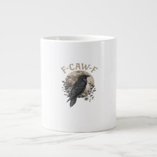 Funny F Caw F Raven Bird Saying Graphic Style Jumbo Mugg
