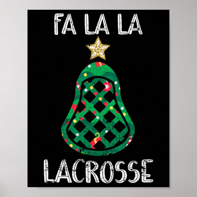 Funny Fa La Lacrosse Player Lax jul Poster (Framsidan)