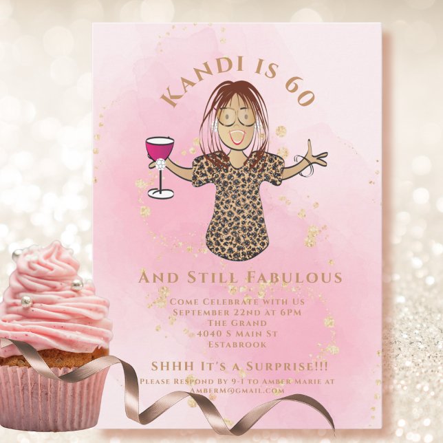 Funny Fabulous 60  Guld Etniska 60:e födelsedagen Inbjudningar (Skapare uppladdad)