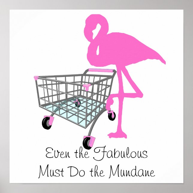 Funny Fabulous Flamingo Quote Poster (Framsidan)