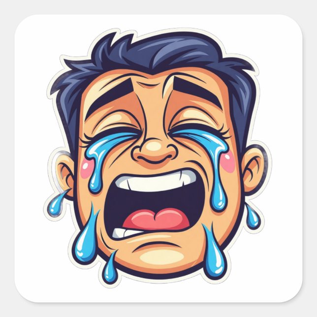 Funny Faces Meme Stickers Fyrkantigt Klistermärke (Framsida)