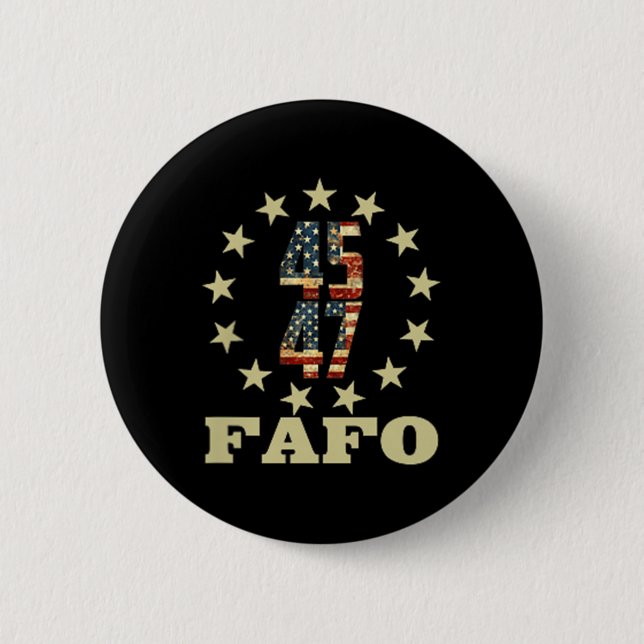 Funny Fafo Trump Photo Knapp (Framsida)