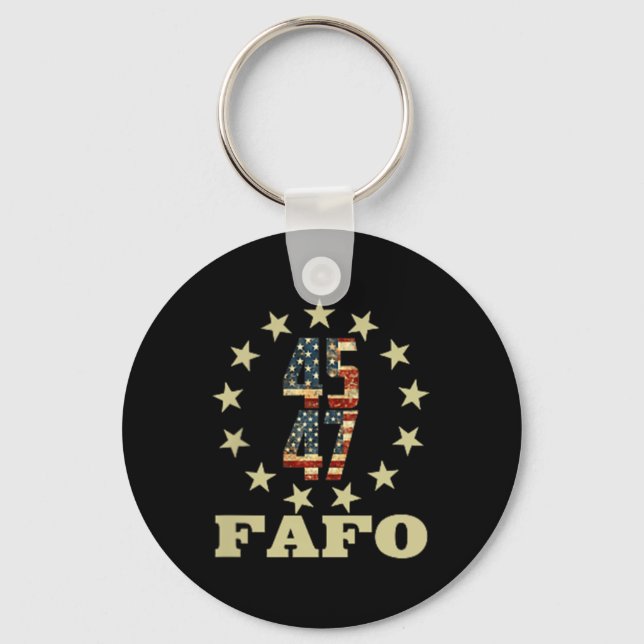 Funny Fafo Trump Photo Nyckelring (Framsida)