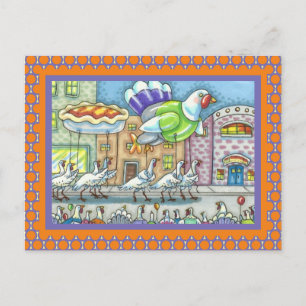 FUNNY FÅGLAR, TURKIDAGEN PARAD HELIUM BALLOONS VYKORT