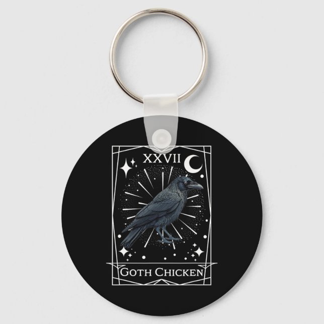 Funny Fairycore Tarot Gothic Witchcraft Chicken De Nyckelring (Framsida)