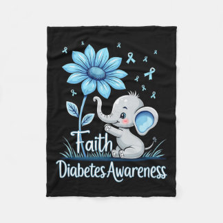 Funny Faith Elephant Sunros Ribbon Diabetes Awa Fleecefilt