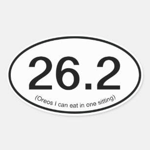 Funny Fake 26.2 Marathon Sticker Ovalt Klistermärke