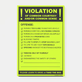 Funny Fake Parking Biljett Driving Citation Post-it Block