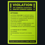 Funny Fake Parking Biljett Driving Citation Post-it Block<br><div class="desc">Önskar du inte att du var polis när du ser en åsna som gör sak? Knacka en av dessa artiga, men fasta, falska parkerings-/bilparkerings-biljett på deras bil, och du kommer att må bättre för resten av dagen! (Post It Notes stannar inte permanent och kommer inte att skada någon del av...</div>