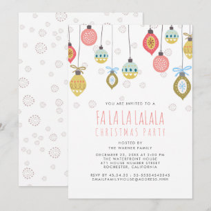 Funny Falalala jul Party Inbjudningar