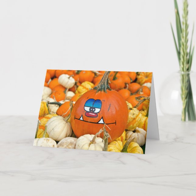 Funny Fall Pumpkin Kort (Framsida)