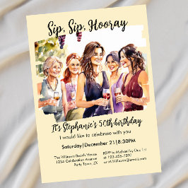 Funny Fall Vin Tasting Womans 50:e födelsedag Inbjudningar