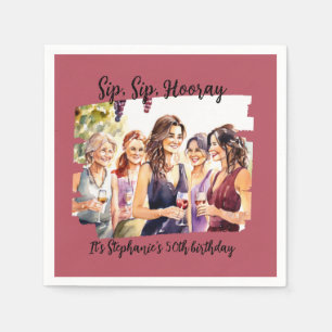Funny Fall Vin Tasting Womans 50:e födelsedag Pappersservett