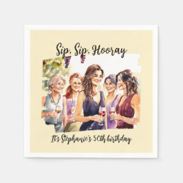 Funny Fall Vin Tasting Womans 50:e födelsedag Pappersservett
