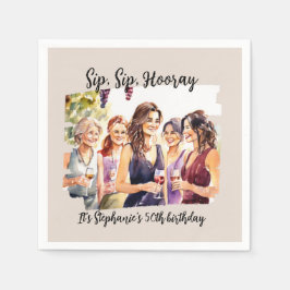 Funny Fall Vin Tasting Womans 50:e födelsedag Pappersservett
