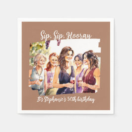 Funny Fall Vin Tasting Womans 50:e födelsedag Pappersservett