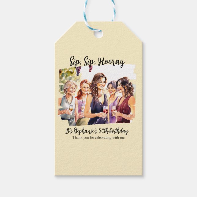 Funny Fall Vin Tasting Womans 50:e födelsedag Presentetikett (Framsidan)