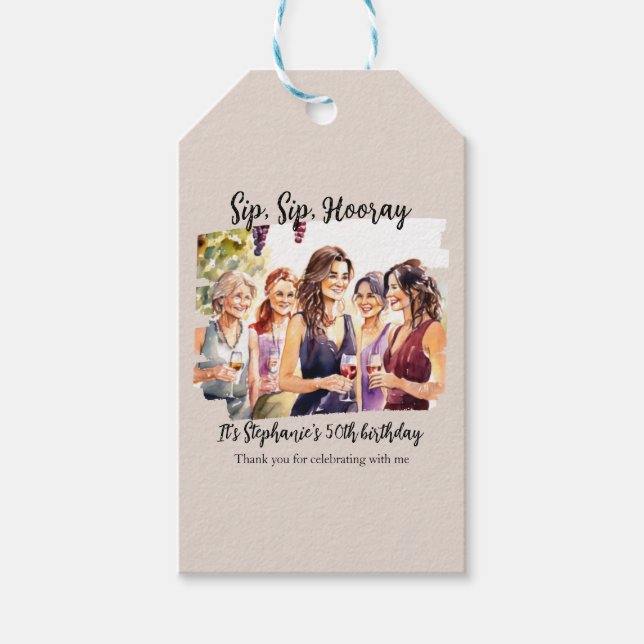 Funny Fall Vin Tasting Womans 50:e födelsedag Presentetikett (Framsidan)