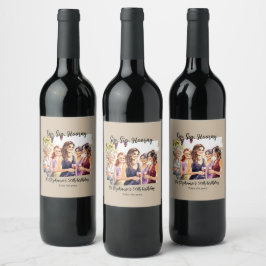 Funny Fall Vin Tasting Womans 50:e födelsedag Vinflaska Etikett