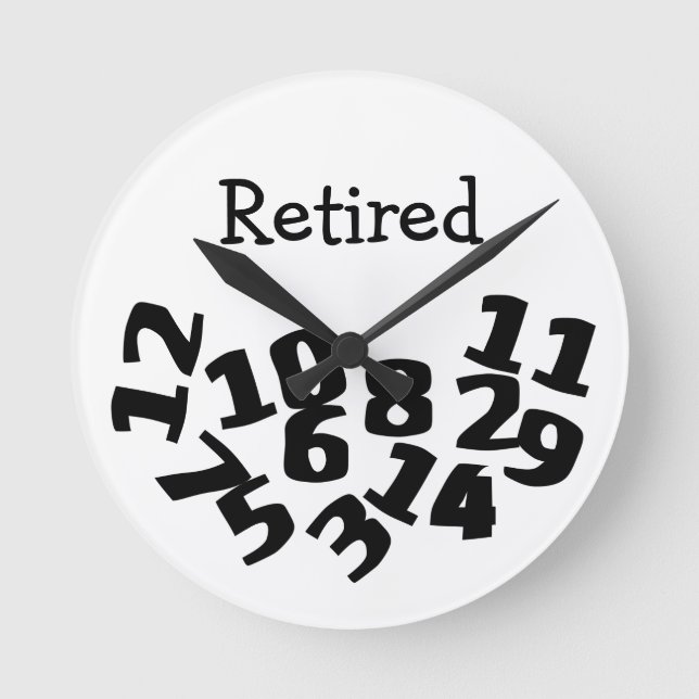 Funny Fallen Numbers Rund Klocka (Framsida)