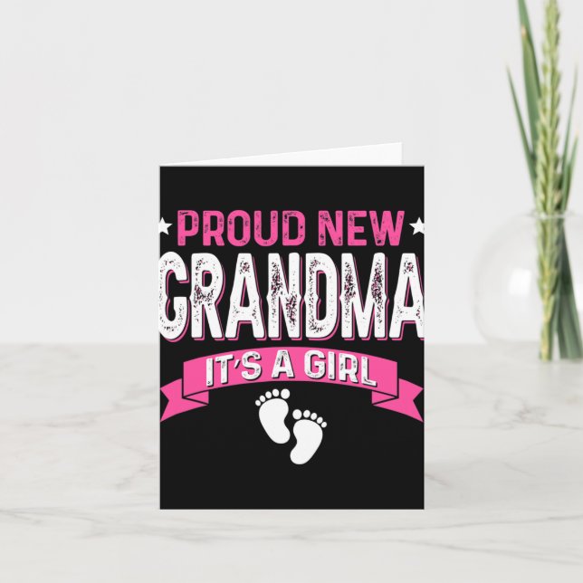 Funny Family Gender Reveal Proud New Grandma It's  Kort (Framsida)