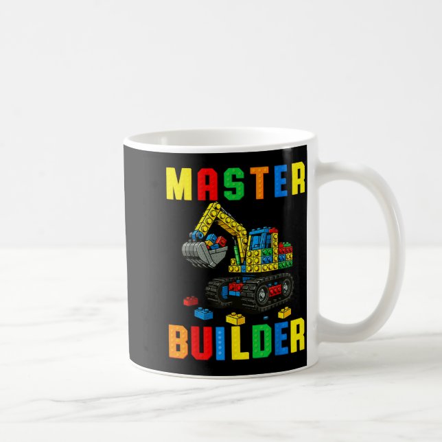 Funny Family Master Builder Building Bricks Blocks Kaffemugg (Höger)