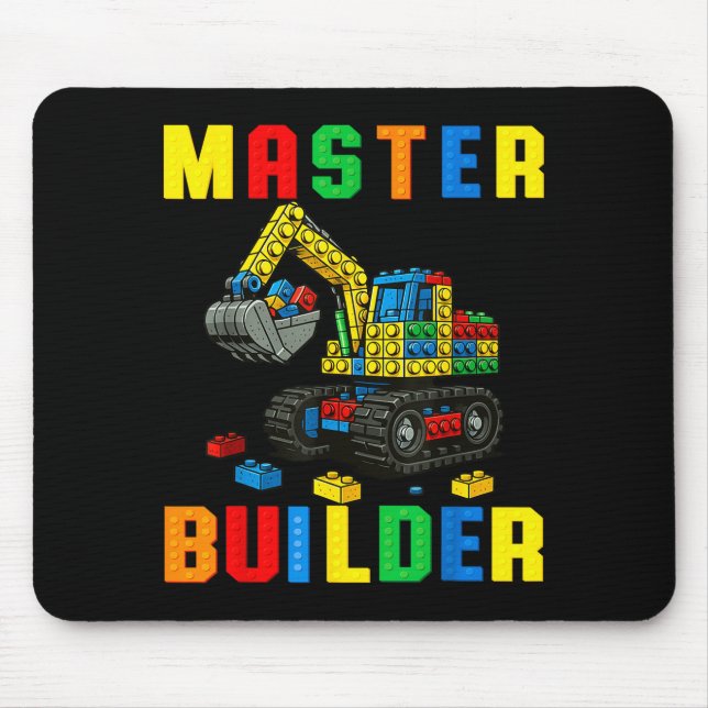 Funny Family Master Builder Building Bricks Blocks Musmatta (Framsidan)