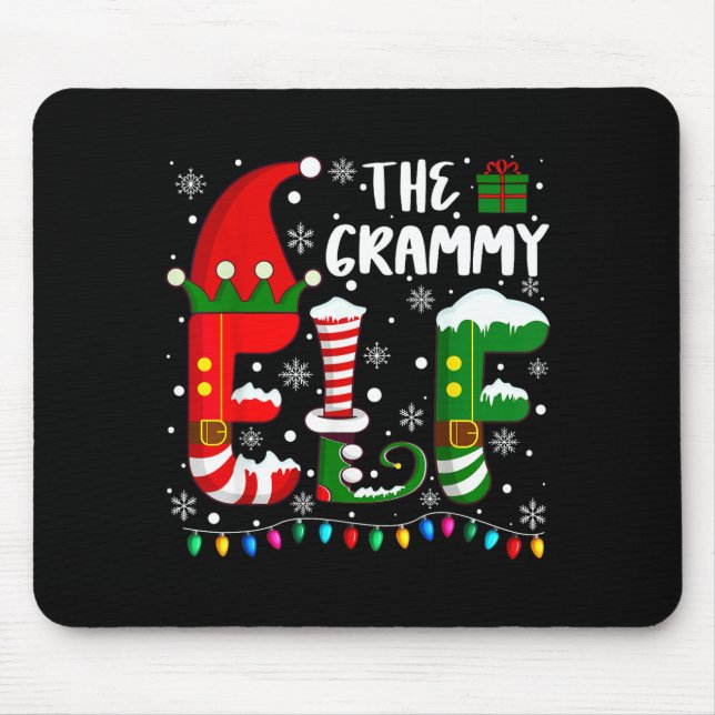 Funny Family Matching Pajamas Grammy Elf Christmas Musmatta (Framsidan)
