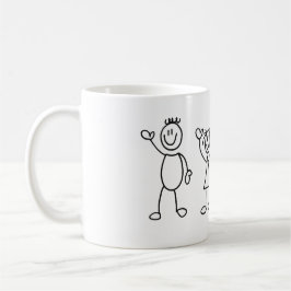 Funny Family Stick figurer Kaffemugg