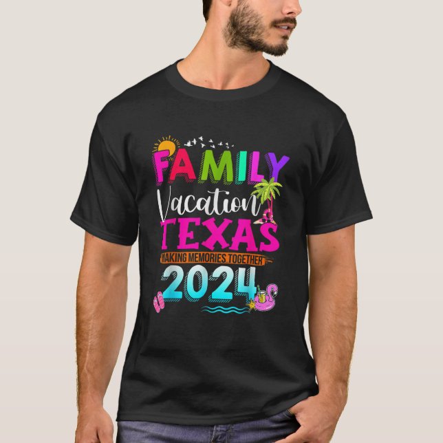 Funny Family Vacation Texas 2024 Skapar minnen T T Shirt (Framsida)
