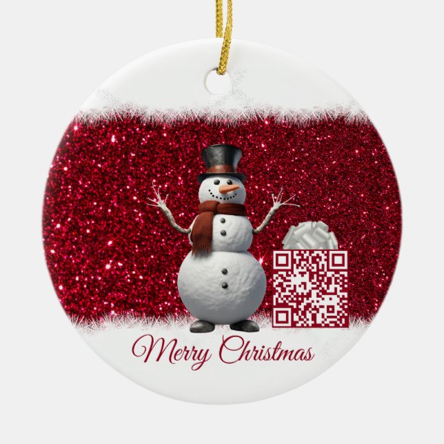 Funny Family Video och Photo Ornament - Snögubbe (Framsidan)