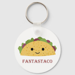 Funny Fantastaco Taco Pun Cute Kawaii Taco Nyckelring