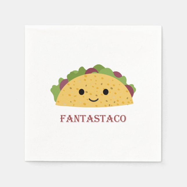 Funny Fantastaco Taco Pun Cute Kawaii Taco Pappersservett (Framsidan)