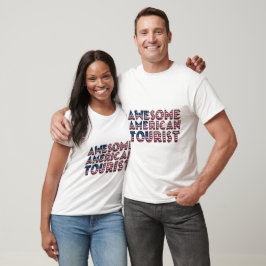 Funny Fantastisk American Tourist Flagga Typograph Tee Shirt