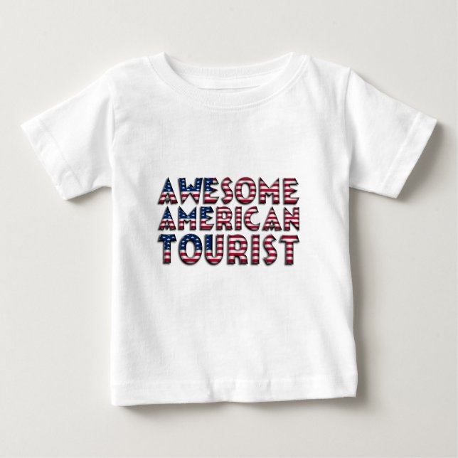 Funny Fantastisk American Tourist Flagga Typograph Tröja (Framsida)