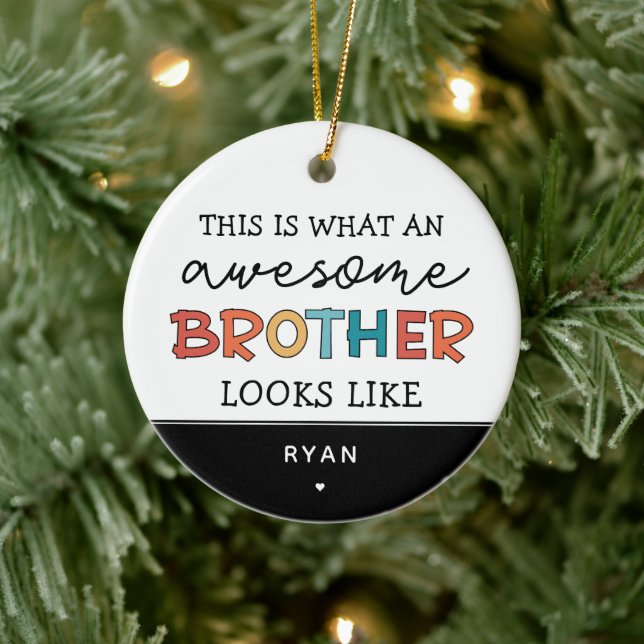 Funny Fantastisk Brother | Personlig Brother Gift Julgransprydnad Keramik (Träd)