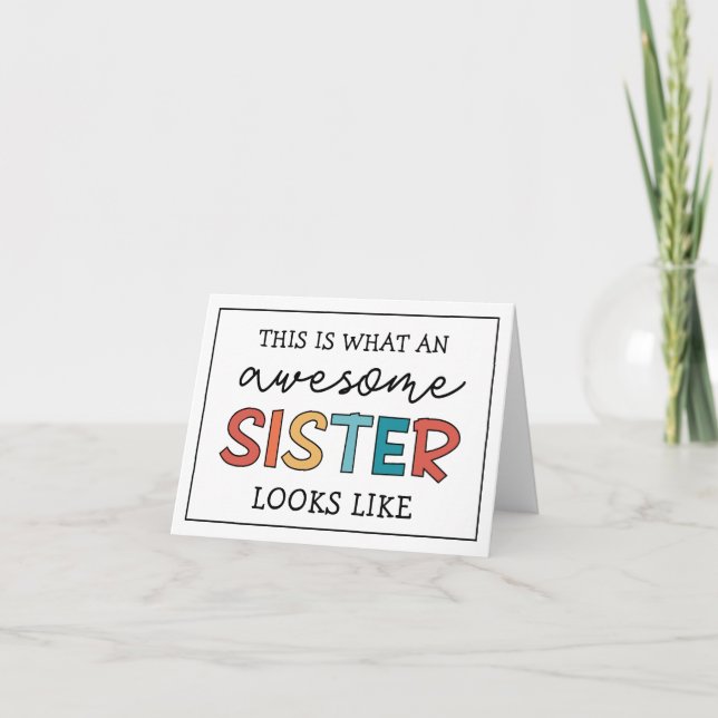 Funny Fantastisk Sister | Gåvor för bästa syster n Kort (Framsida)