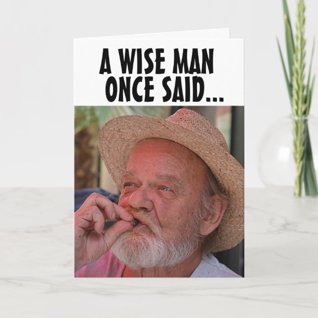 FUNNY FÅR ETT ÄLDRE BIRTHDAY-KORT FÖR HONOM KORT (Framsida)