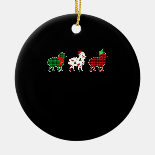 Funny får Julafton Träd Ljus | Red Pput Gift Julgransprydnad Keramik (Framsidan)