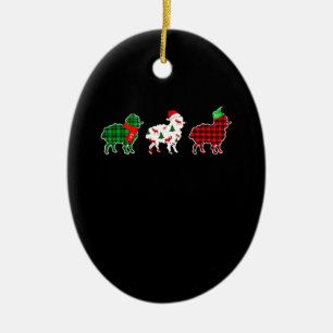 Funny får Julafton Träd Ljus Red Pput Gift Julgransprydnad Keramik