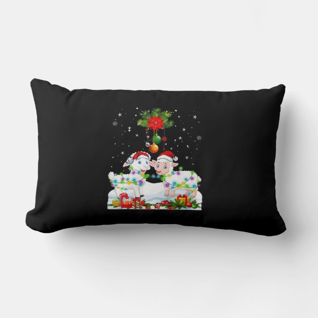 Funny Får Julgran | Julafton Animal Gift Lumbarkudde (Framsida)