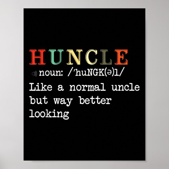 Funny farbror Hunkle Definition Manar Boys Girls Poster (Framsidan)