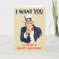 Funny farbror Sam Patriotic Birthday
